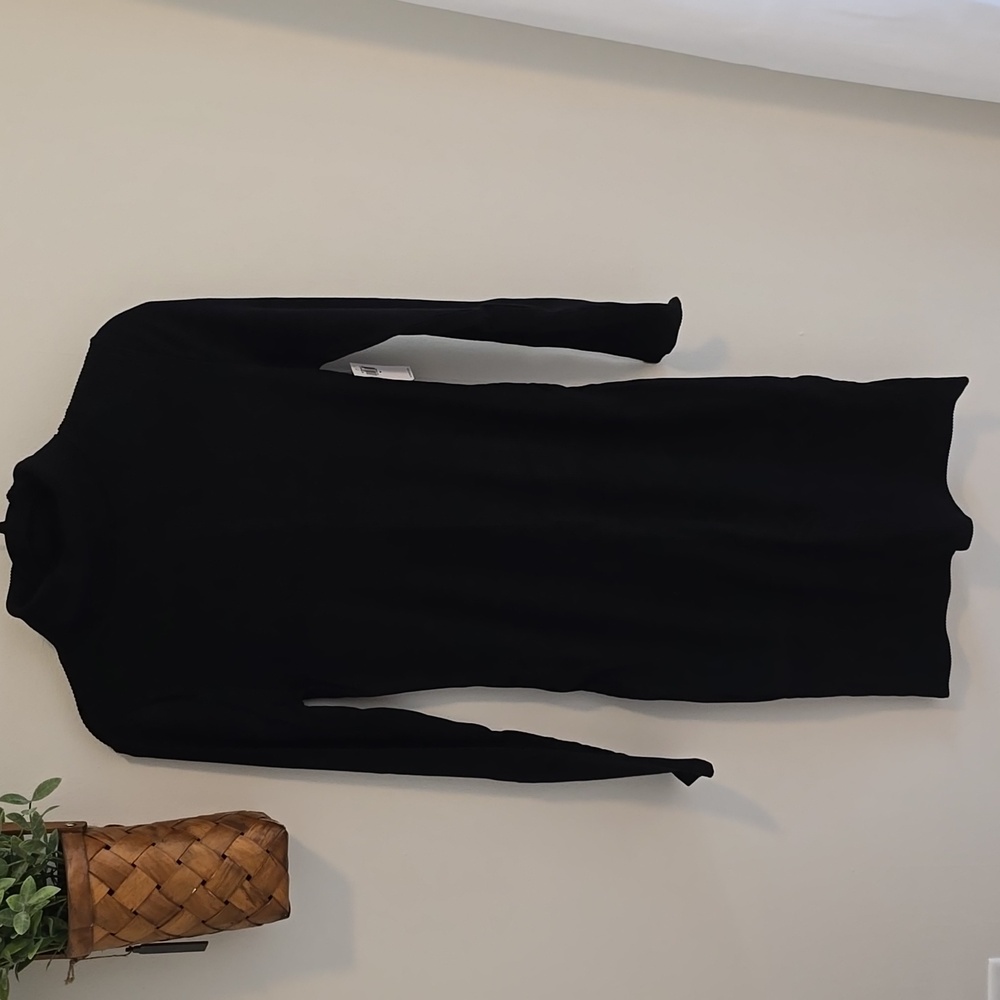 Maternity, Old Navy, Medium, Bodycon Black Ribbed Turtleneck Dress